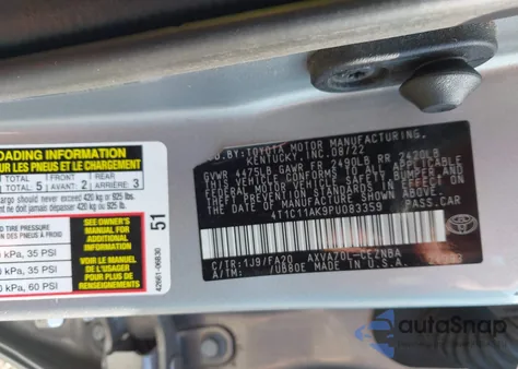 2023 Toyota Camry Le from USA, damaged, VIN 4T1C11AK9PU083359